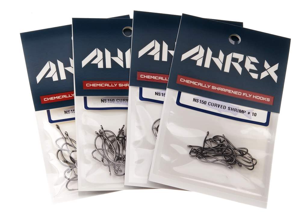 Ahrex Ns150 Curved Shrimp #10 Fly Tying Hooks Black Nickel Perfect For Shrimps